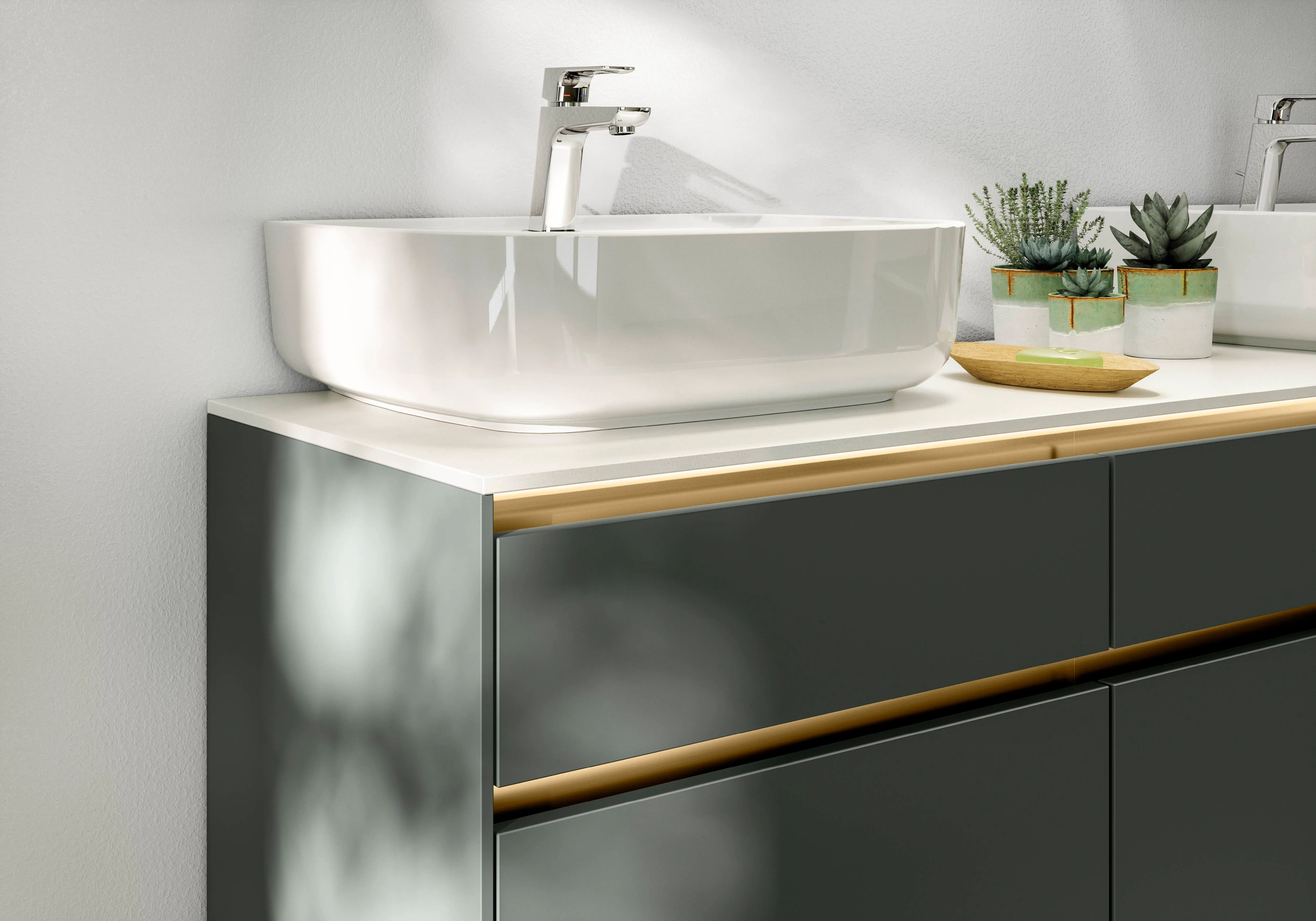 Easytouch 964 Lacquered laminate, Mineral green ultra matt — detajl 1