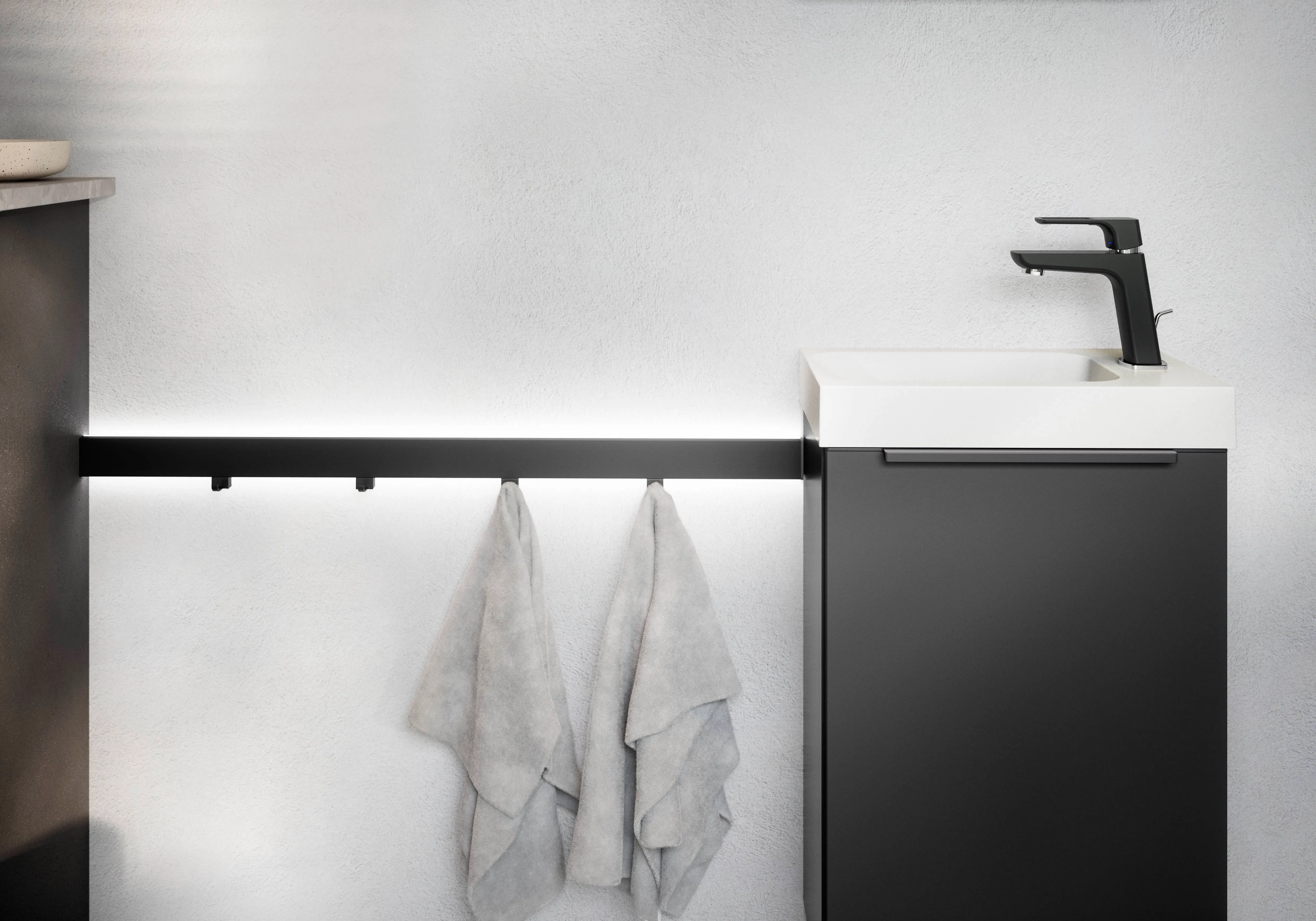 Easytouch 961 Lacquered laminate, graphite black ultra matt — detajl 1
