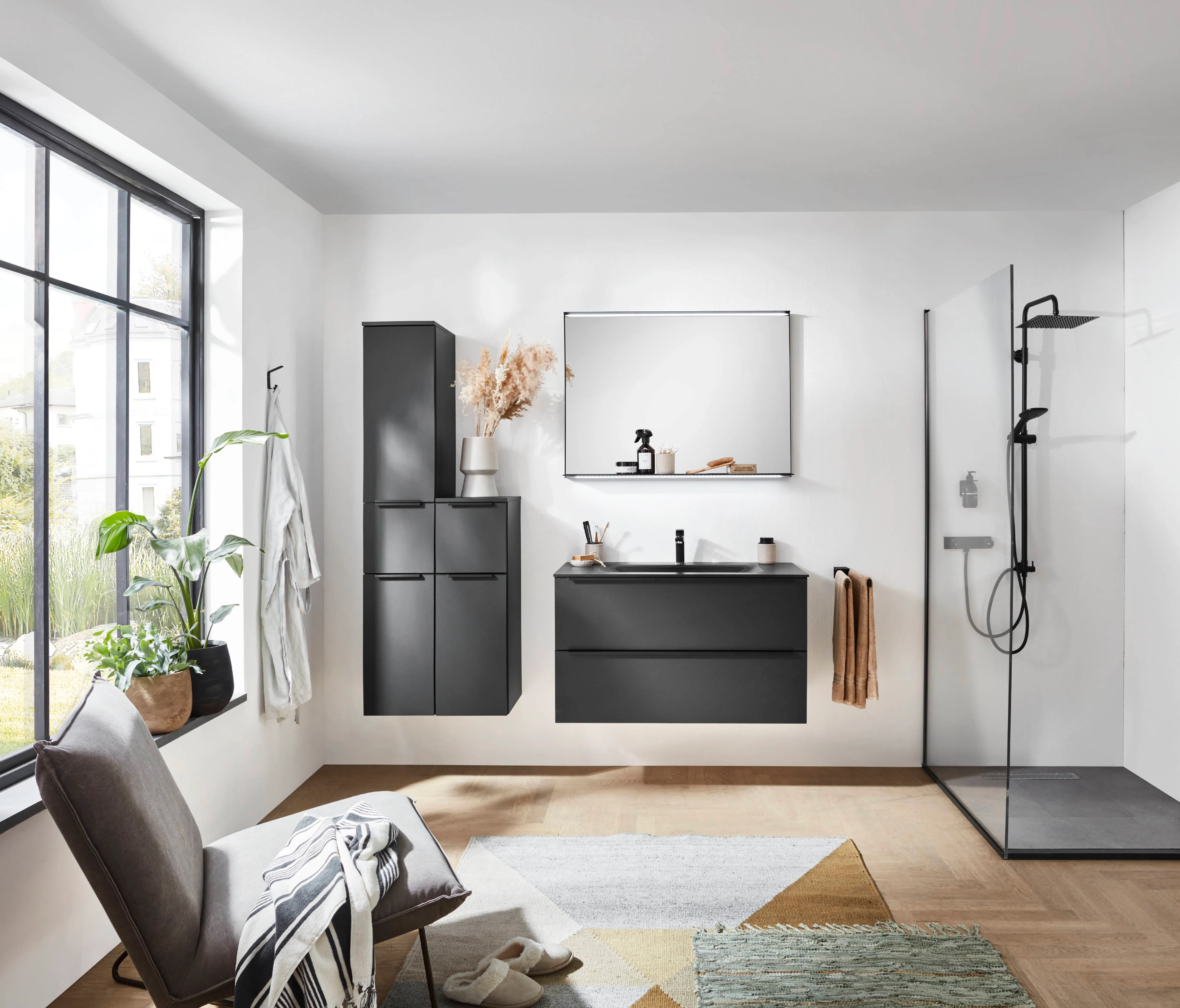 Easytouch 961 Lacquered laminate, graphite black ultra matt — ambient 3