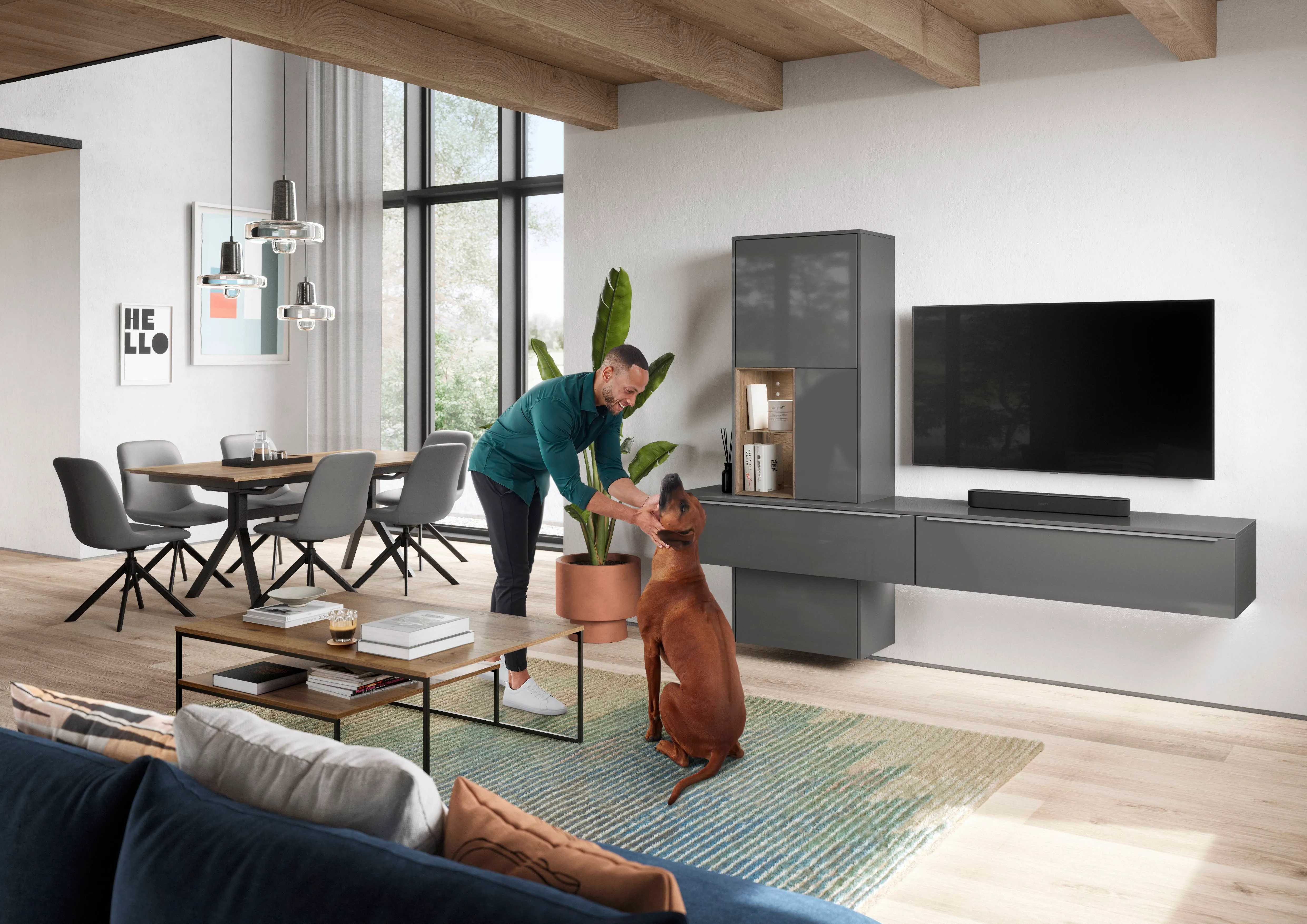 Flash — 453 Lacquered laminate, slate grey high gloss